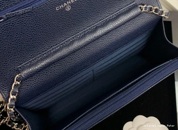 Hyper Peter WALLET HARDWARE WITH SILVER CHANEL CHAIN CAVIAR 0712